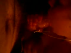 On a pov webcam, my white woman gives me a slobbery oral job.